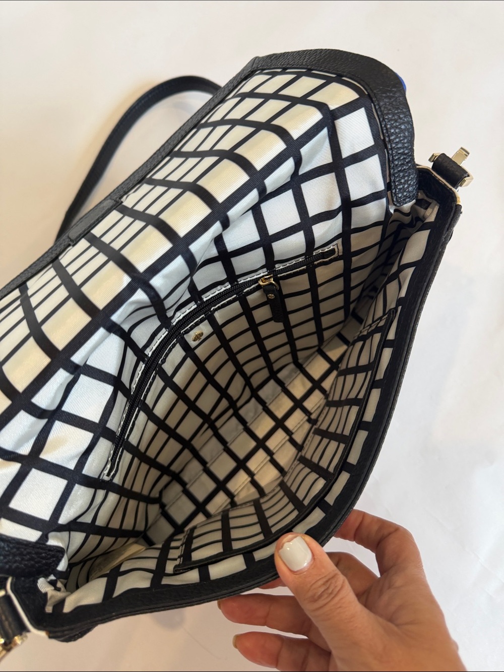 kate spade Blue and Black Leather Colorblock Crossbody Bag - Picture 3 of 8